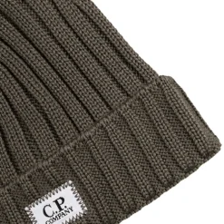 C.P. Company Extra Fine Merino Wool Knit Logo Beanie