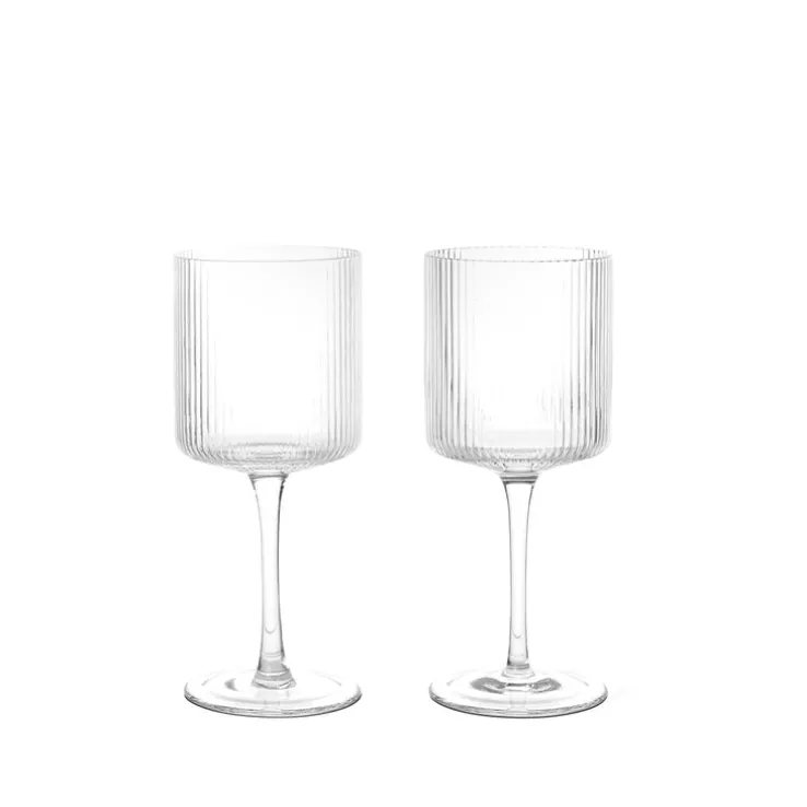 Ferm Living Ripple White Wine Glasses
