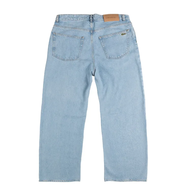 Lacoste Loose Fit Branded 5 Pocket Jeans