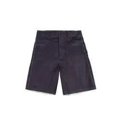 Marni Deep Blue Stretch Denim Trompe L'oeil Bermuda-Short