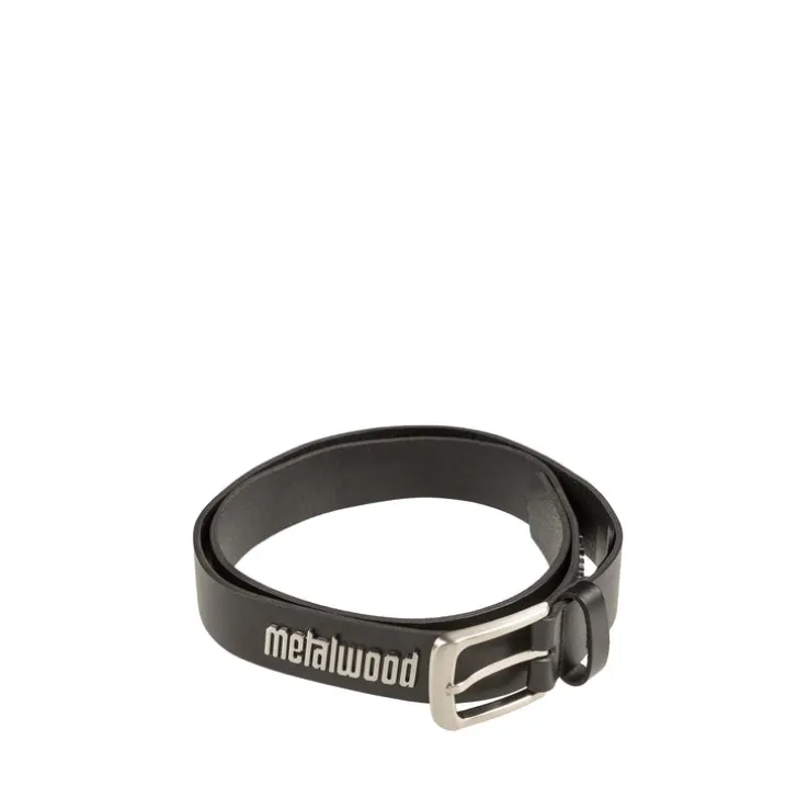 Metalwood Metal Logo Leather Studded Belt