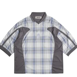 Metalwood Paneled 3/4 Sleeve Polo