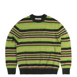 Metalwood Striped Mohair Knit Sweater