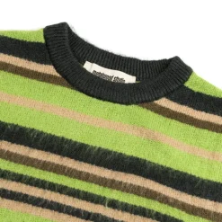 Metalwood Striped Mohair Knit Sweater