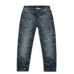 Patta Leaves Laser Printed Denim Jeans